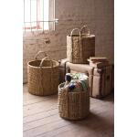 Set of 3 Round Braided Seagrass Storage Basket with Handles