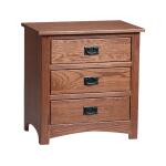 Mission 3 Drawer Nightstand