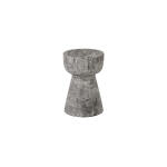 Curved Wood Stool, Thin Gray Stone