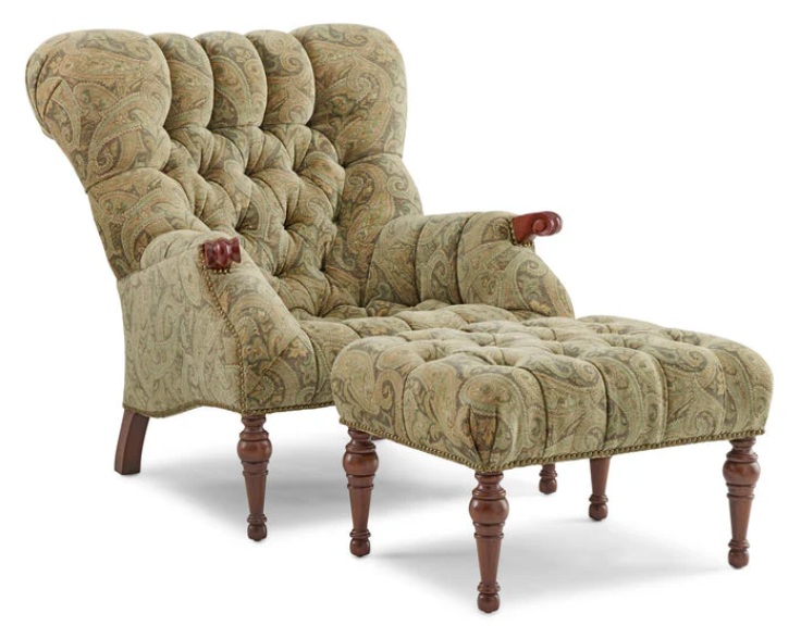Leopold's Chair & Ottoman Set, Fabric