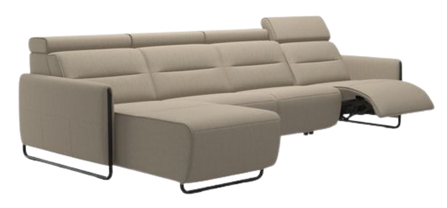 Stressless® Emily Steel 3 seater + Long Seat (M) (with 1 Power seat)