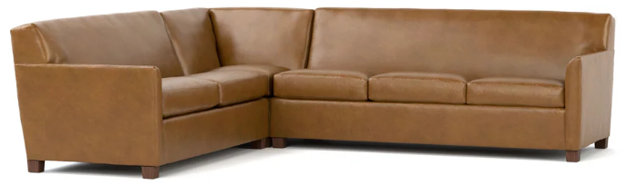 Walnut Grove Design-Your-Own L-Shaped Sectional - Crescent Arm, Tight Back, Tapered Leg / Loveseat on left / Defy Age