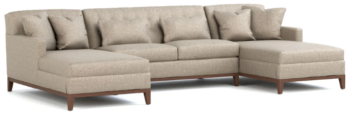 Walnut Grove Design-Your-Own U-Shaped Sectional - Narrow Track Arm, Tufted Back, Walnut Base / 4946-11