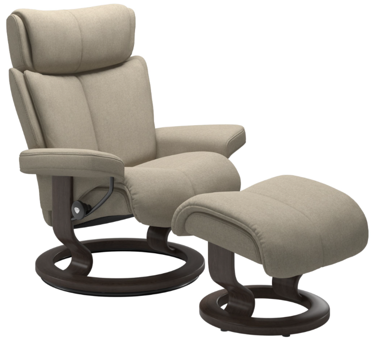 magic classic Stressless® Magic (M) Classic Base Recliner with Ottoman - Image 1