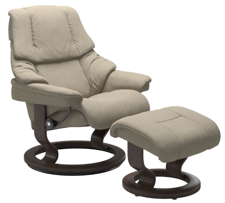 reno classic Stressless® Reno (M) Classic Base Recliner with Ottoman - Image 1