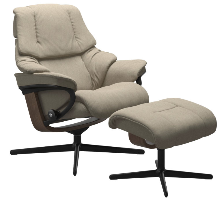 Stressless® Reno (M) Cross Base Recliner with Ottoman