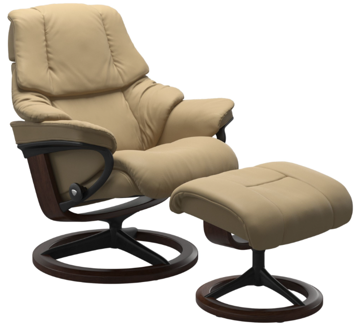 Stressless® Reno (M) Signature Base Recliner with Ottoman