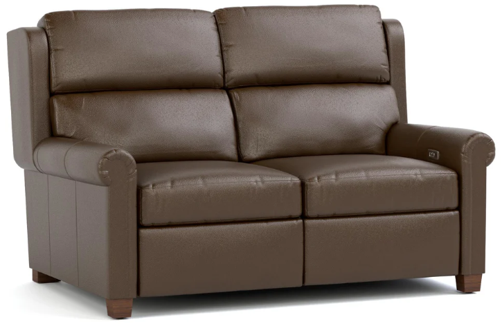 woodlands roll love chestnut Woodlands Small Roll Arm Motion Loveseat - Image 1