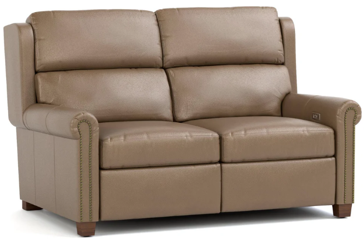 Woodlands Small Roll Arm Motion Loveseat with Nails